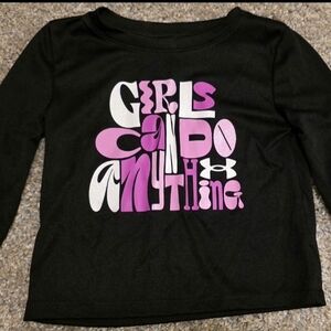 Under Armour Kids Black and Pink Long Sleeve Tee